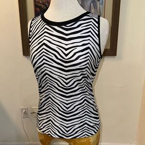Bolle Black/White Zebra Print Sleeveless Active Top Size Medium